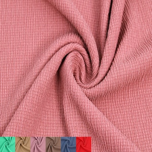 59&quot; Poly Spandex Crepe Fabric by the Yard (120GSM)- Anti-wrinkle & Breathable. Peach Dark #805