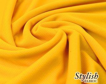 Gold Sports Mesh Fabric, Dimple Mesh Fabric by the yard, Sports Fabric, Athletic Apparel, Sports Jersey Fabric - 2001