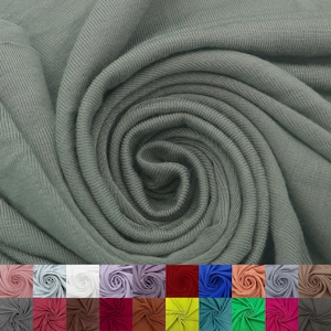 Tessuto in maglia jersey spandex rayon modale largo 60&quot; tagliato su misura (225 GSM) - Peso medio, elasticizzato in 4 direzioni, traspirante - Verde D # 765