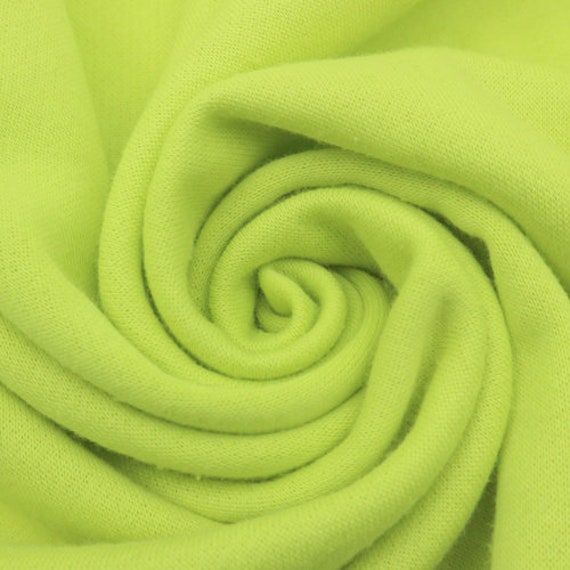 Green Chartreuse Solid Color Poly Cotton Fleece Fabric by the Yard Style  803 
