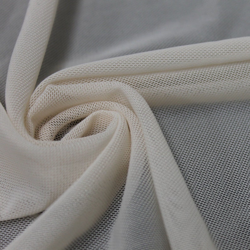 Ivory Stretch Power Mesh Fabric by the Yard Soft Sheer Drape Etsy UK