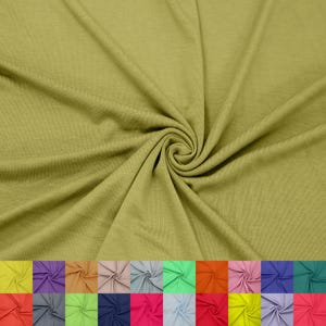 60&quot; Wide Rayon Spandex Jersey Knit Fabric by the Yard, 4-Way Stretch 200GSM -Breathable, Apparel, Decoration & Crafts. Mustard #406