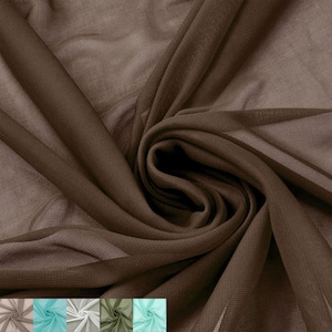 Brown Matte Jersey Chiffon Fabric by Yard, Stretch Polyester, Style 452