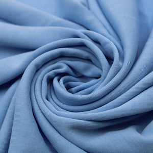 60” Wide Sandwashed Modal-Poly Jersey Knit Fabric - 165 GSM, Lightweight, Soft & Breathable with a Cupro-Like Feel -  Dusty Blue #681