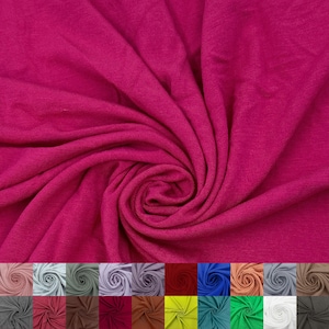 Tessuto in maglia jersey spandex rayon modale largo 60&quot; tagliato su misura (225 GSM) - Peso medio, elasticizzato in 4 direzioni, traspirante - Magenta # 765