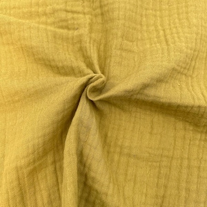 55" Wide-100% Cotton Gauze Fabric by the Yard-130GSM-Breathable and Anti-wrinkle for Sewing, Apparel, and DIY Projects. Honey Mustard #795
