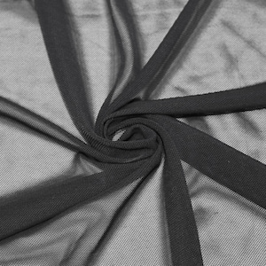 FabricLA Nylon Spandex Performance Power Mesh Fabric | Black