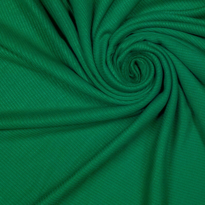 Kelly Green 2x1 Rib Knit Stretch Fabric by the Yard Style Etsy