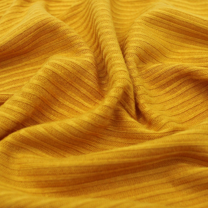 Mustard Light Thermal Rib Knit Fabric Clothing's DIY - Etsy