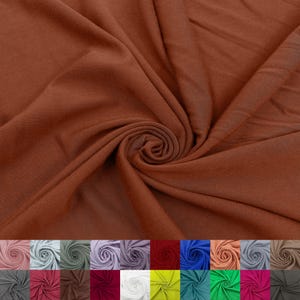 Tessuto in maglia jersey spandex rayon modale largo 60&quot; tagliato su misura (225 GSM) - Peso medio, elasticizzato in 4 direzioni, traspirante - Ginger # 765
