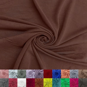 Tessuto in maglia jersey spandex rayon modale largo 60&quot; tagliato su misura (225 GSM) - Peso medio, elasticizzato in 4 direzioni, traspirante - Marrone n. 765