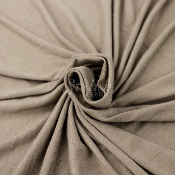 Stone Dark Heavyweight Rayon Jersey Spandex Knit Fabric by the Yard - 1  Yard Style 406