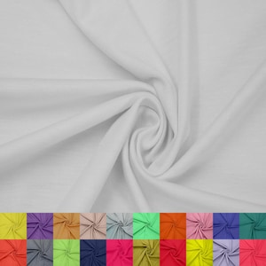 60" Wide Rayon Spandex Jersey Knit Fabric by the Yard, 4-Way Stretch 200GSM -Breathable, Apparel, Decoration & Crafts. White #406