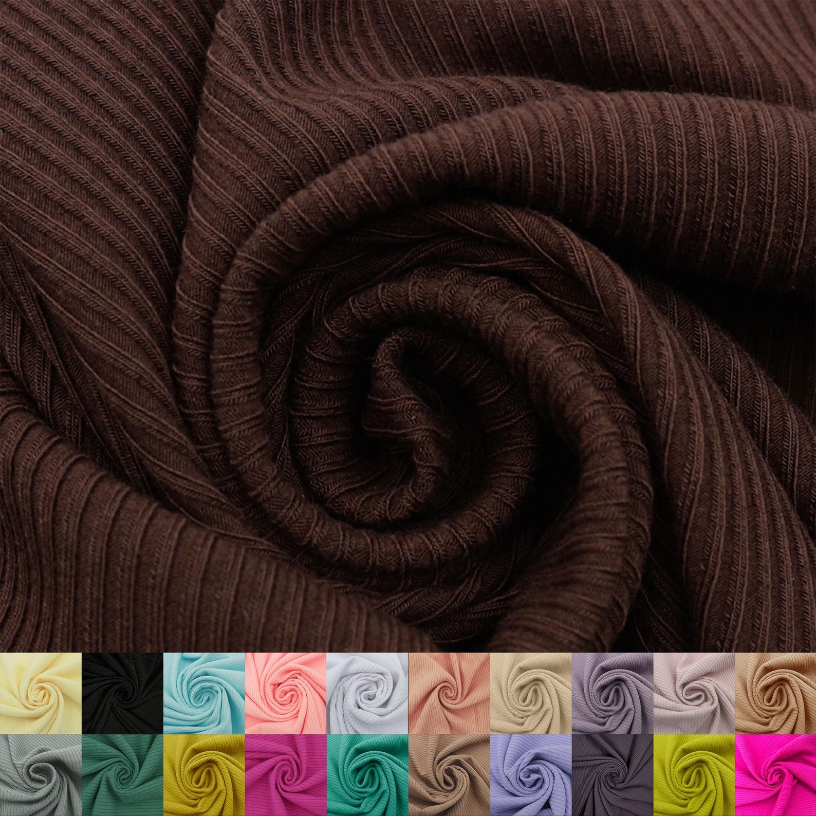 Soft 4x2 Rib Knit Fabric by the Yard – Solid Color | Stretchy, Textured ...