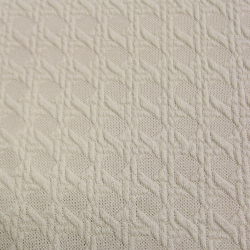 Natural Stretch Jacquard Knit Fabric Diamante Pattern Style Etsy