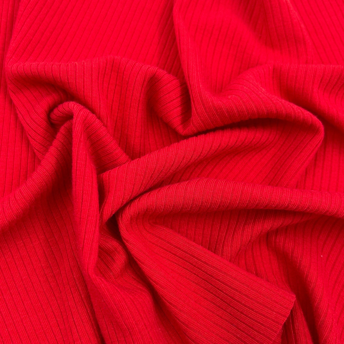 Red B Poly Rayon Spandex 4x2 Rib Knit Fabric by the Yard- Style 753