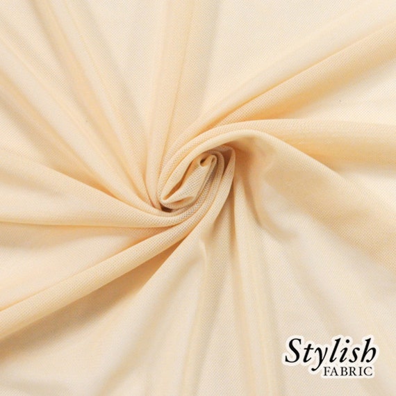 Nude Nylon Power Mesh Fabric by the Yard, Soft Sheer Drape Mesh Fabric,  Stretch Mesh Fabric, Performance Mesh Fabric Style 454