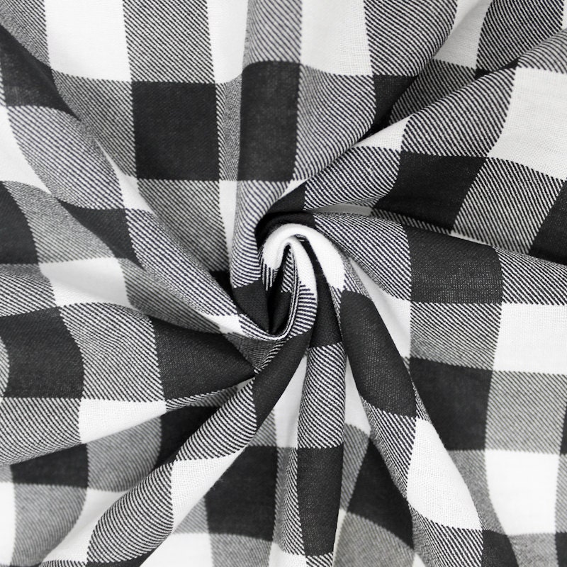 Black White Checkered Woven Fabric by the yard 1 Yard Style | Etsy