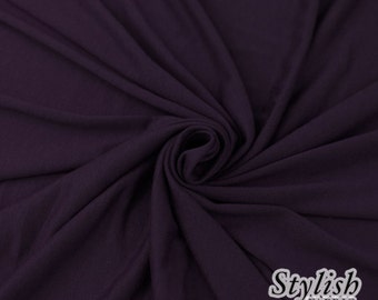 PURPLE Viscose Jersey Knit Fabric PURPLE Stretchy Jersey Knit Fabric by the yard Apparel Dress Shirt Arts and Crafts Fabric - 13405