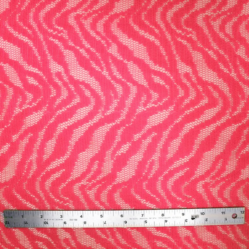 Neon Hot Pink Zebra Safari Pattern Lace Fabric by the Yard 1 | Etsy
