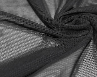 Black Stretch Power Mesh Fabric By the Yard, Soft Sheer Drape Mesh Fabric,  Stretch Mesh Fabric, Performance Mesh Fabric Style 453