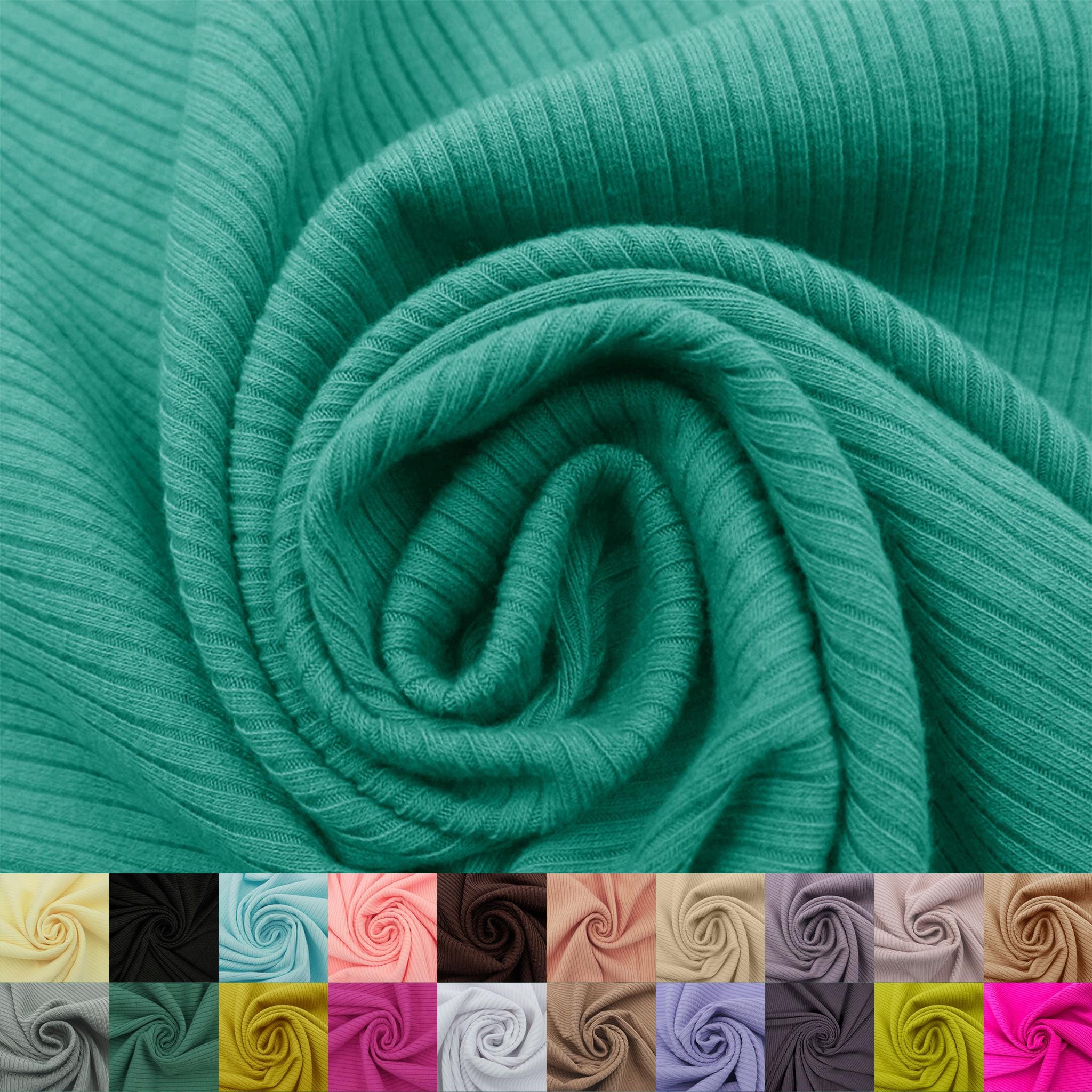 Soft 4x2 Rib Knit Fabric by the Yard – Solid Color | Stretchy, Textured Knit for Tops, Dresses, Loungewear – Style 774