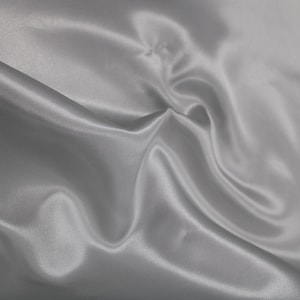 60&quot; inches Wide - by The Yard - Charmeuse Bridal Satin Fabric for Wedding, Apparel, Crafts, Decor, Costumes (SILVER, 65 YARDS)