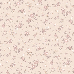 Pale Blush With Pink Ditsy Floral Pattern Printed on 100% Poly Fancy ...