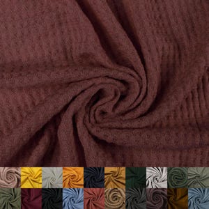 59&quot; Wide Rayon Spandex Waffle Open Knit Fabric by The Yard-210GSM. Breathable, for Sewing, Apparel, and DIY Projects. #659