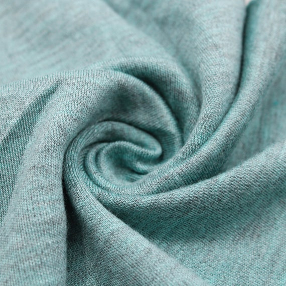 Aqua Chambray Rayon Ponte Roma Fabric by the Yard Style 738 