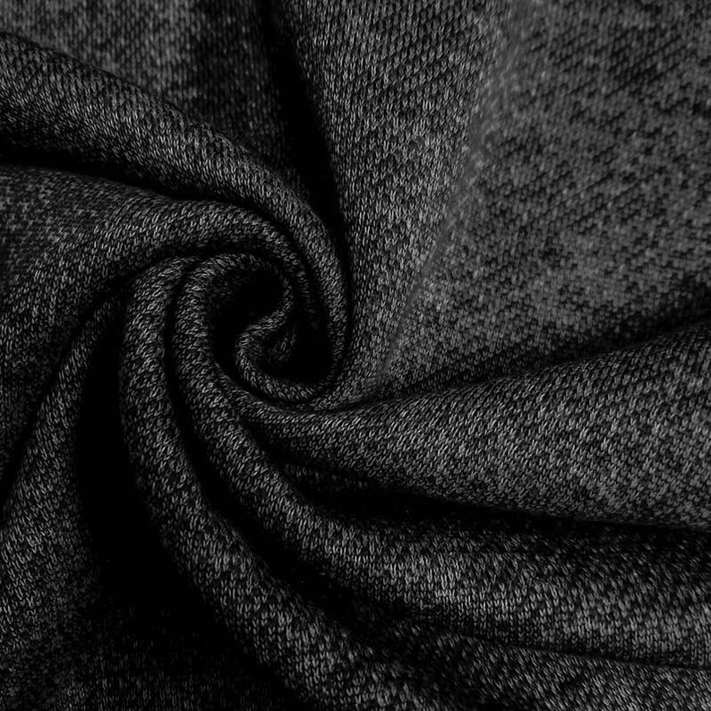 Black French Terry Brushed Fleece Fabric by the yard 1 Yard | Etsy
