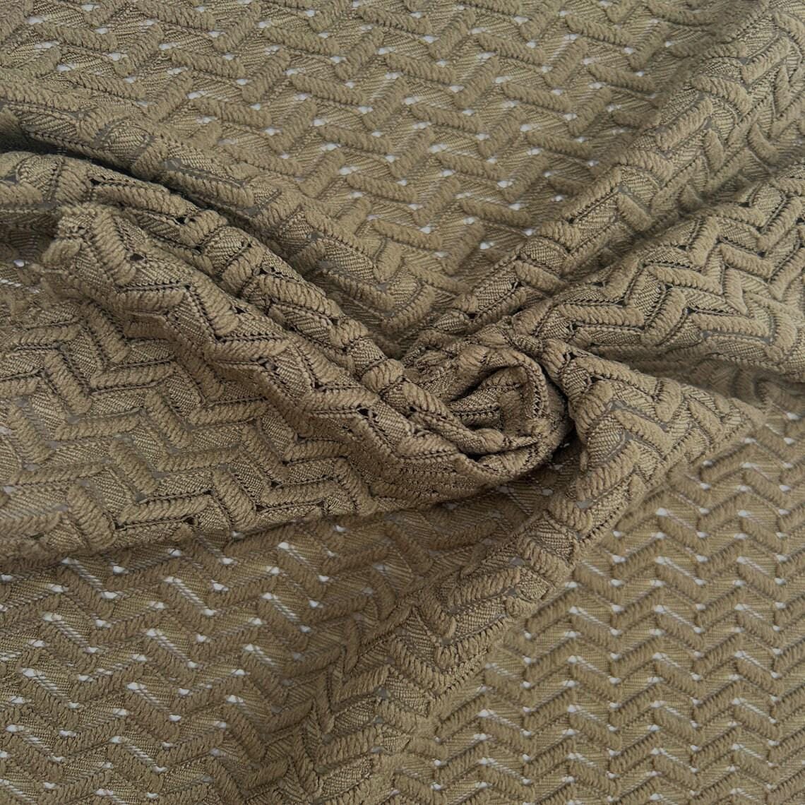 【AMERI】 UND MARBLE JACQUARD KNIT Cable Knit Jacquard Fabric - Quilted Knit Jacquard - OEKO