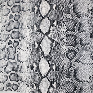 Off White Grey Snake Skin Design Printed Scuba Crepe Techno Knit Fabric by the Yard-Style P-954-702