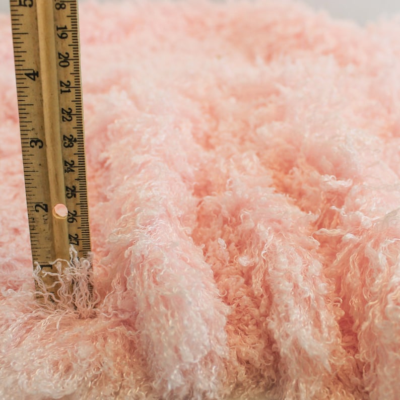 Pink Fluffly Flokati Fur Faux Fur Fabric by the yard for Etsy