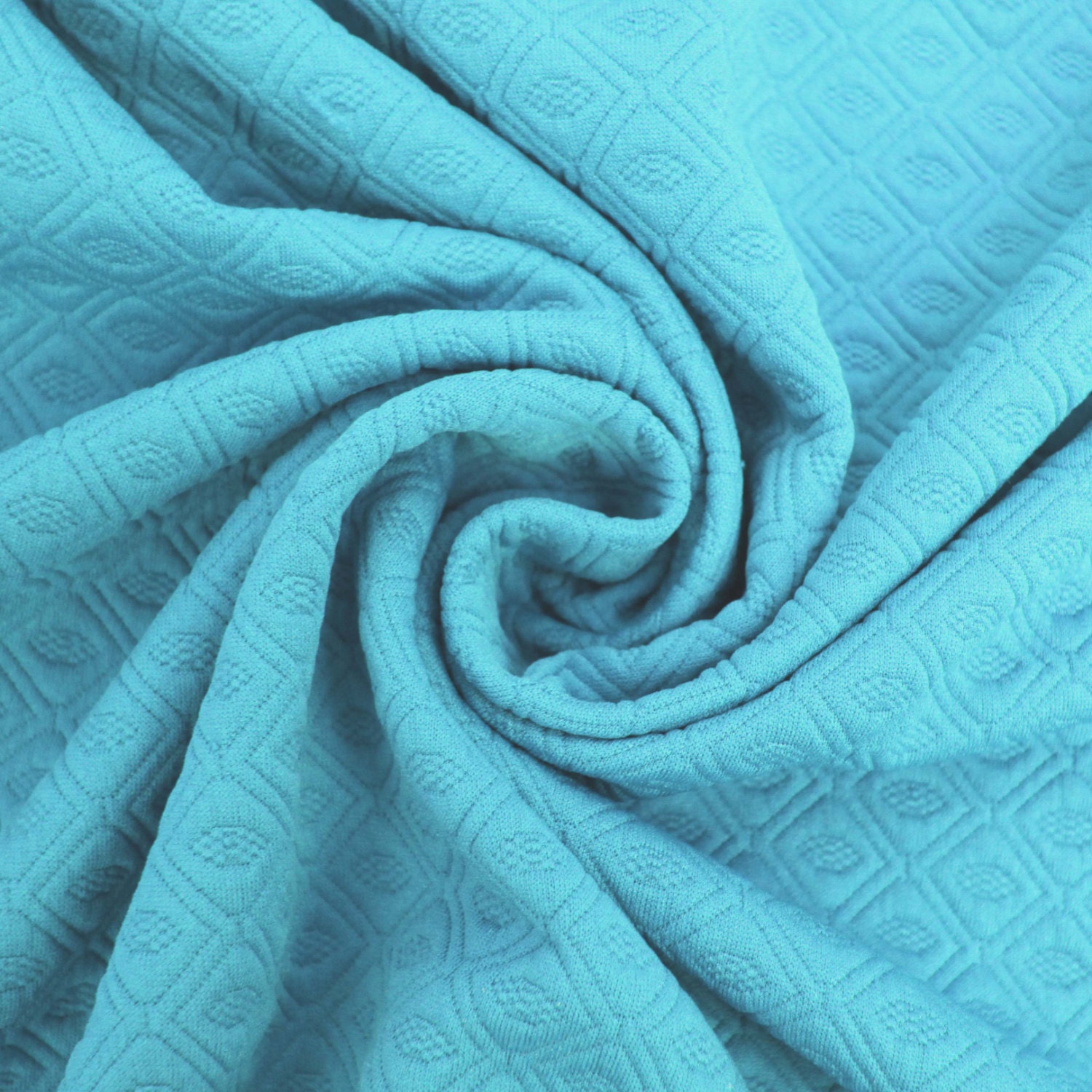 Aqua Jacquard Knit Stretch Fabric Style 469 Etsy