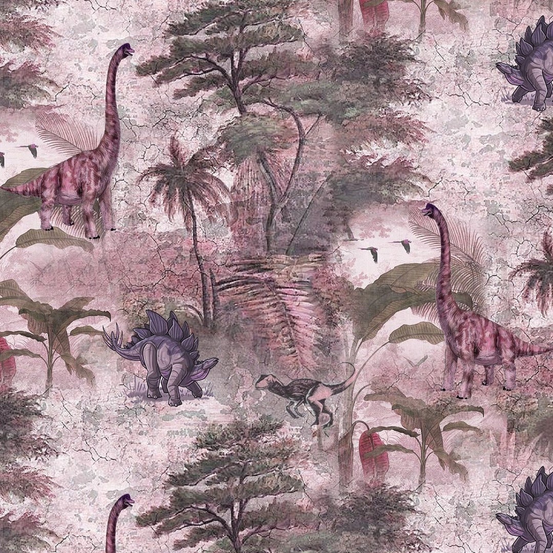 Timeless Dinosaurs Design 100% Cotton Quilting Fabric by the Yard (fern ...