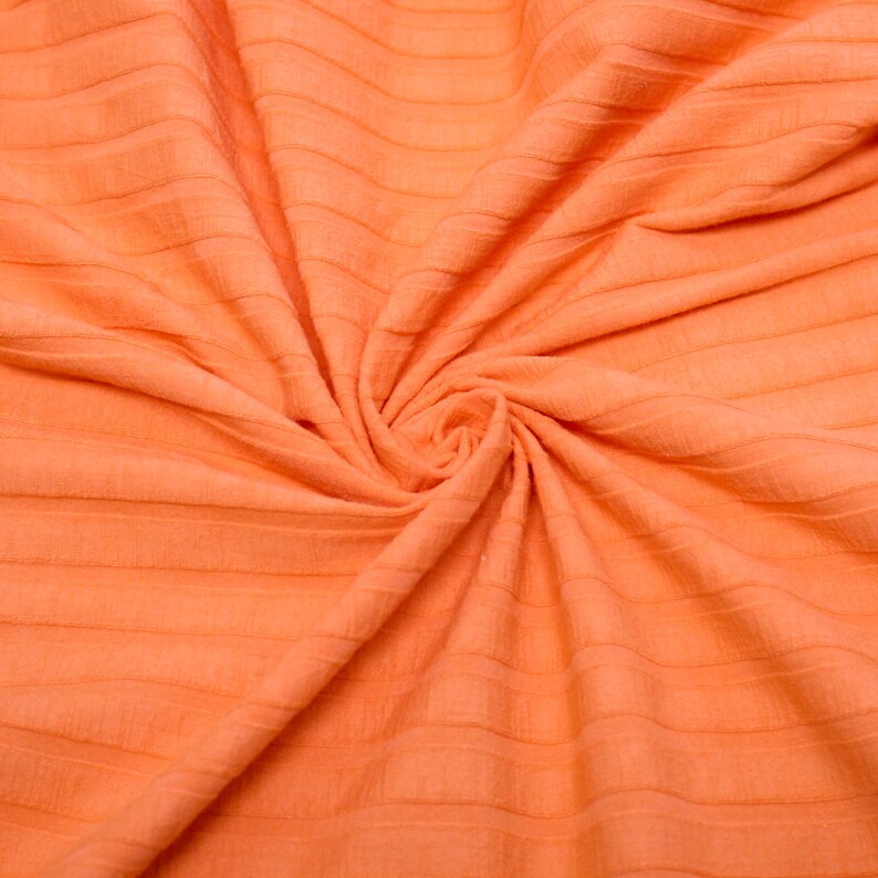 Orange Wide Rib Knit Stretch Fabric by the yard 1 Yard Style Etsy