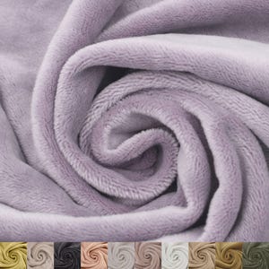 63&quot; Wide French Velour Fabric - (250GSM), Medium-Heavy Weight, 2-Way Stretch Poly Spandex Blend - Soft & Breathable. Dusty Orchid #823