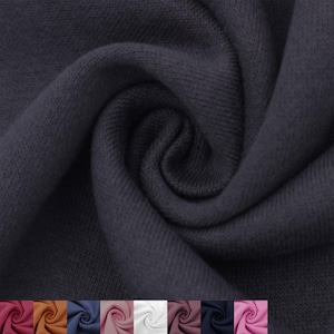 65&quot; Wide 100% Cotton Fleece Fabric by the Yard - 280 GSM, Medium Weight, 2-Way Stretch, Soft & Breathable  for Apparel. #815