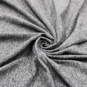 Heather Gray Double-Sided Brushed DTY Stretch Fabric  for Athletic wear, Performance Wear Fabric by the Yard-Style 668