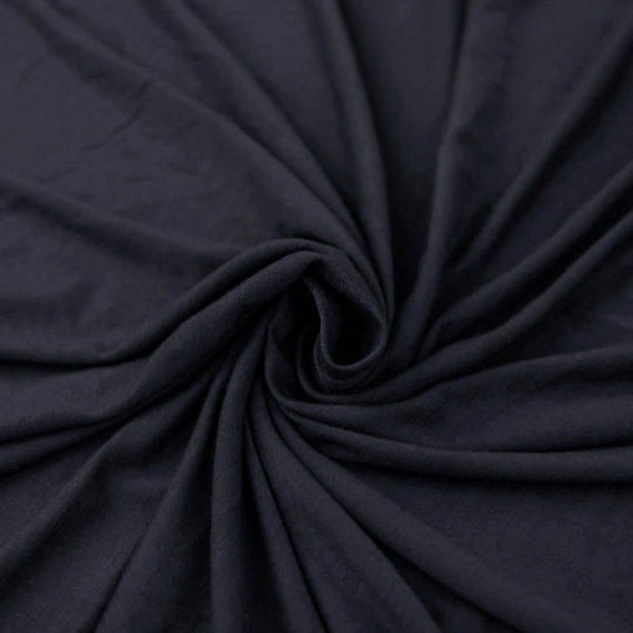 Black Heavyweight Rayon Spandex Jersey Knit Fabric