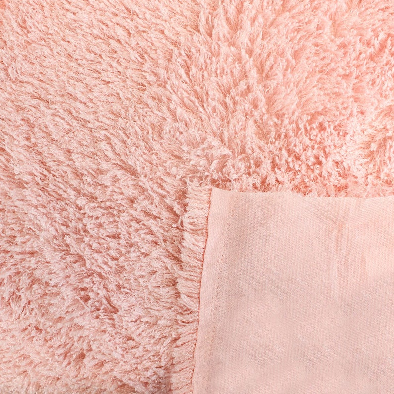 Pink Fluffly Flokati Fur Faux Fur Fabric by the yard for Etsy