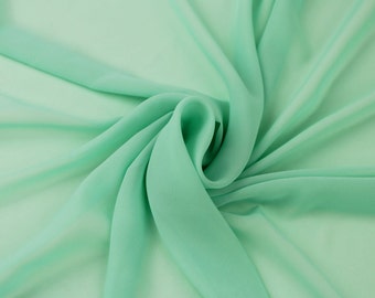 Seafoam Light Solid Hi-Multi Chiffon Fabric by the Yard, Chiffon Fabric, Wedding Chiffon, Lightweight Chiffon Fabric - Style 500