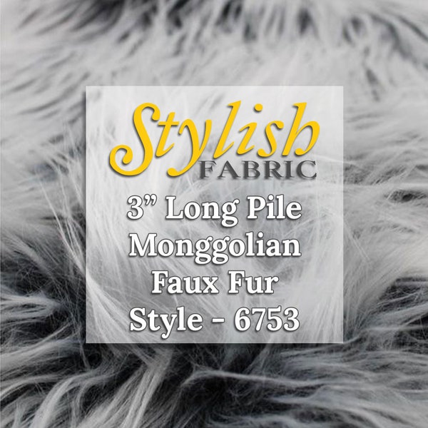 Silver Frost 3" long Pile Mongolian Faux Fur Fabric Newborn Nest, Photo Props - Style 6753