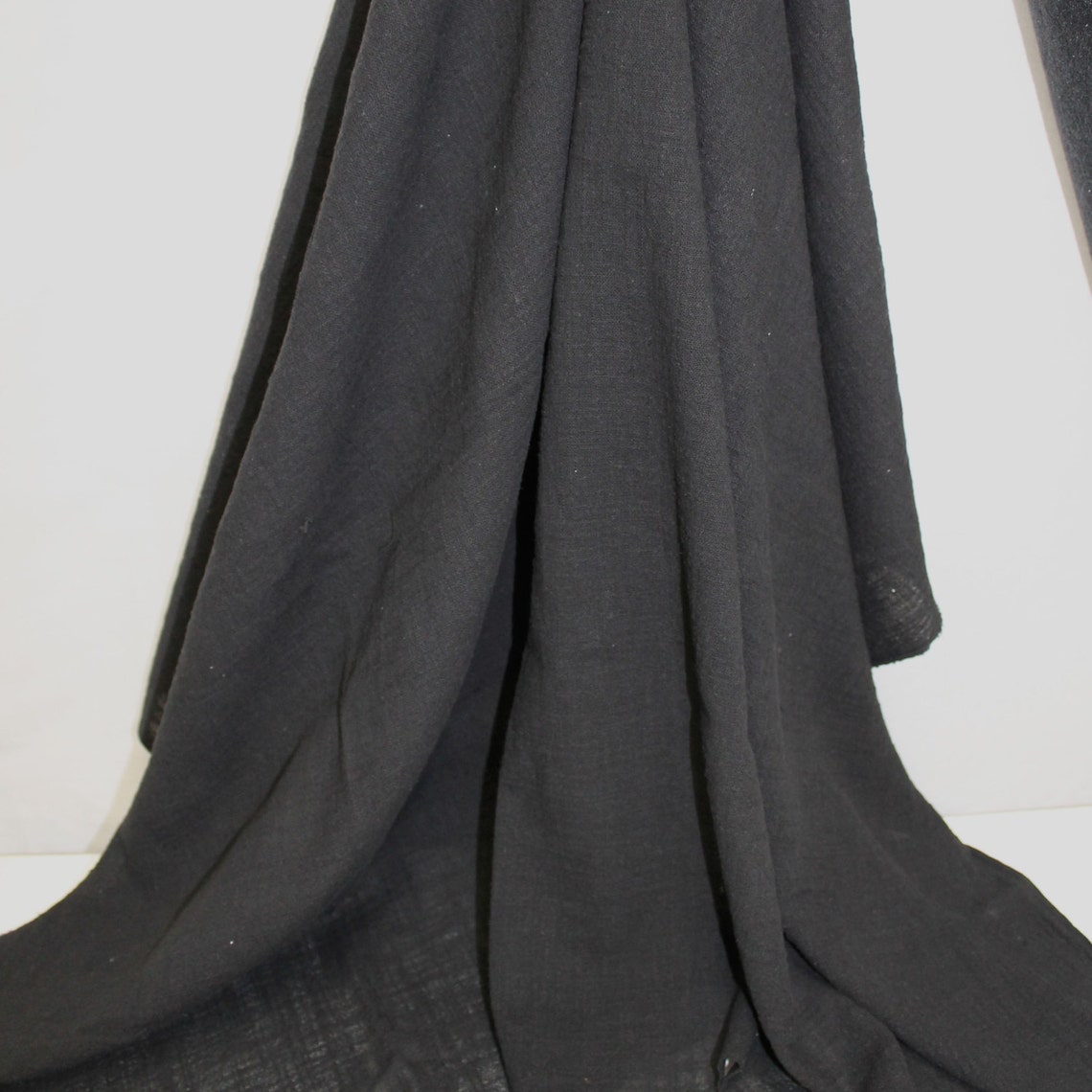 Black Slub Cotton Gauze Fabric 1 Yard Style 640-BLACK | Etsy