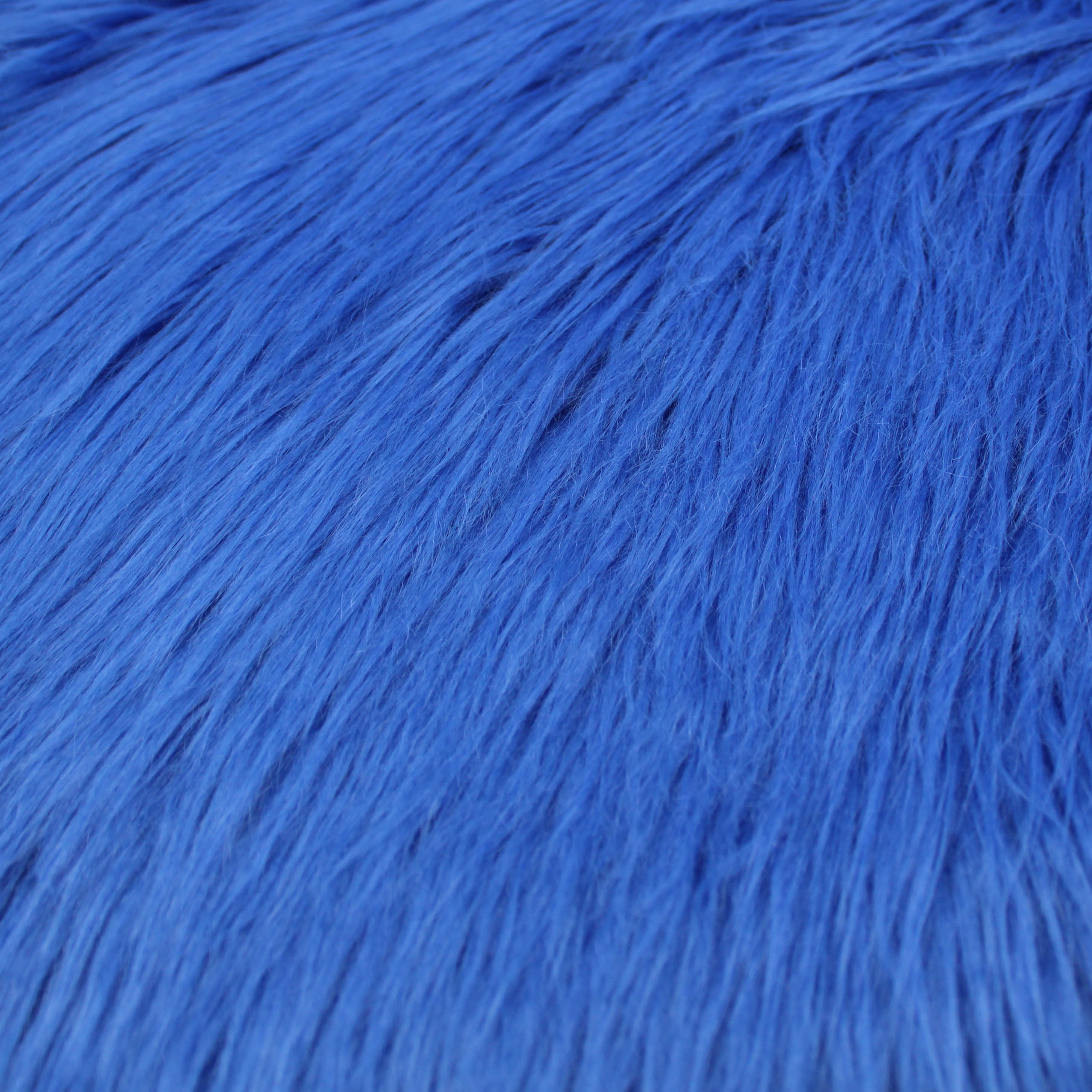 FabricLA | Half Yard Shaggy Faux Fake Fur Fabric | Royal Blue