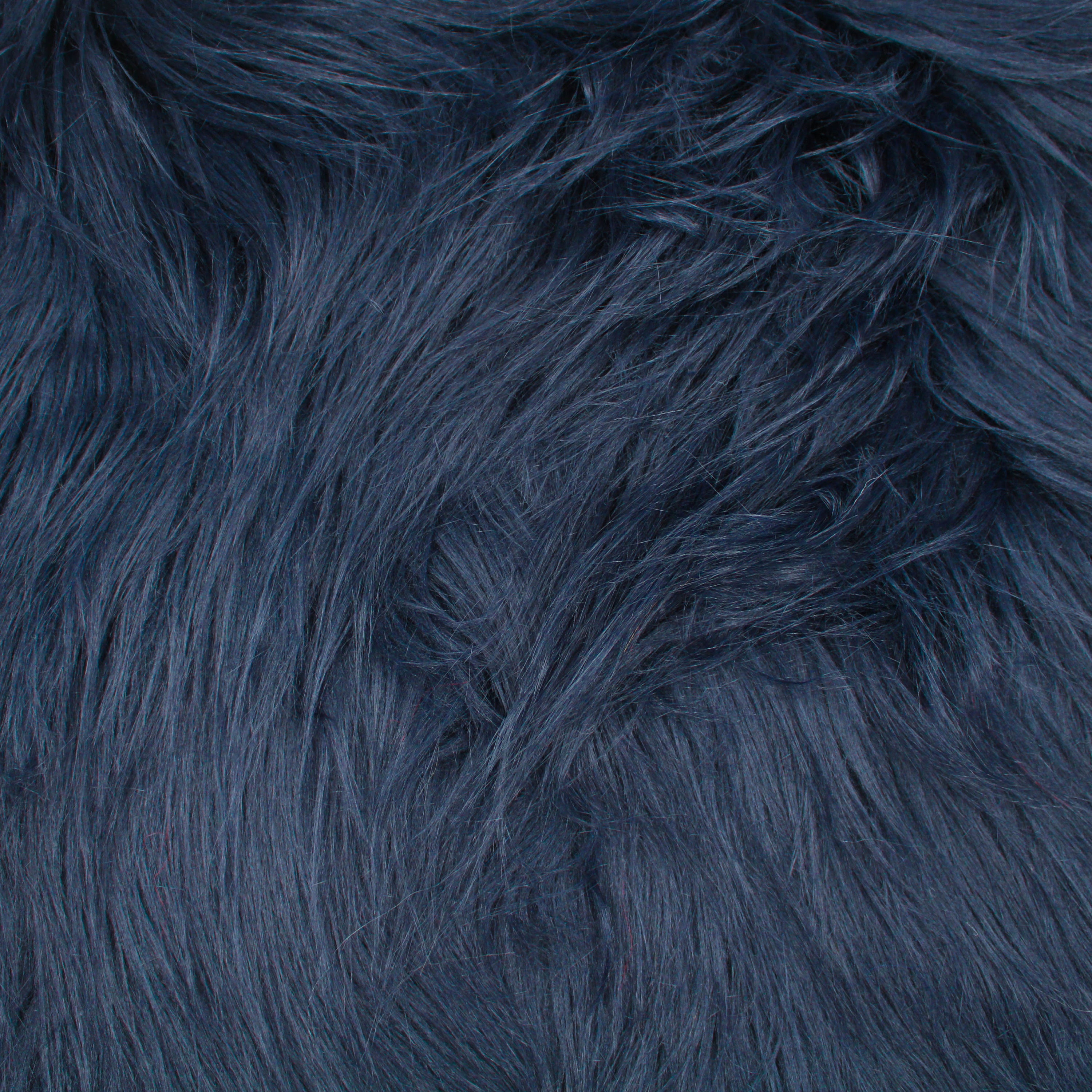 Navy Faux Fur Fabric Long Pile Mongolian Style 5000 