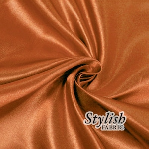 Bronze Bridal Wedding Satin Fabric by the yard for Bridesmaid Dress Table Cover Wedding Decoration  - Style 2907