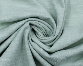 60" Wide Slub Cotton Spandex Jersey Knit Fabric by the Yard - (170 GSM) Medium Weight, 2-Way Stretch, Breathable. Greenish #781