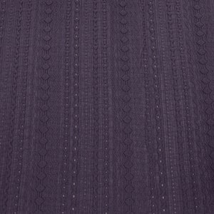 Eggplant Solid Color Eyelet Design Jacquard Stretch Knit Fabric by the Yard Style 845 image 2